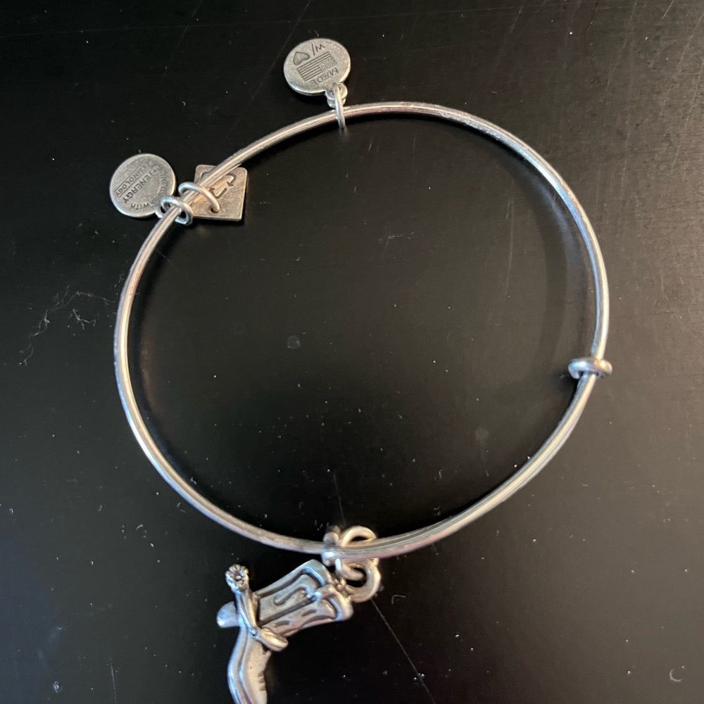 Alex and Ani Silver Charm Bangle Bracelet cowboy boot